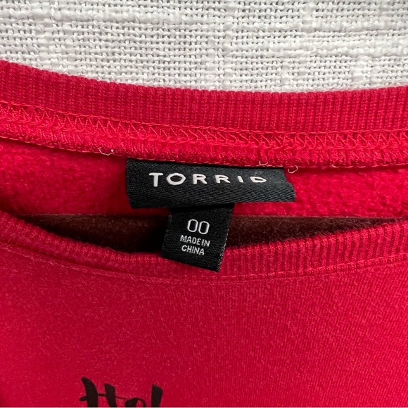 Torrid Red Holiday Sweatshirt - Plus Size 00 - Picture 4 of 6